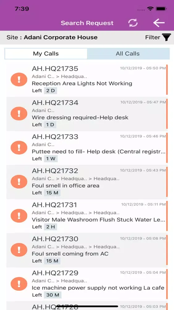 Adani-eFACiLiTY FM App Screenshots