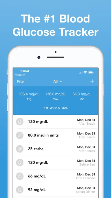 Ảnh chụp màn hình của Glucose Blood Sugar Tracker