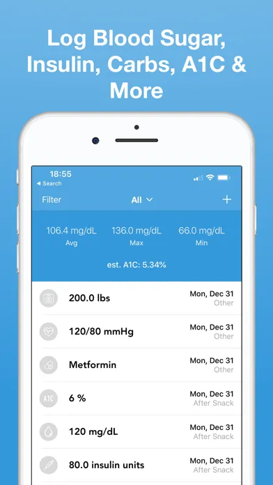 Ảnh chụp màn hình của Glucose Blood Sugar Tracker