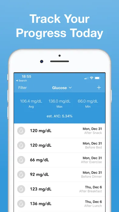 Ảnh chụp màn hình của Glucose Blood Sugar Tracker