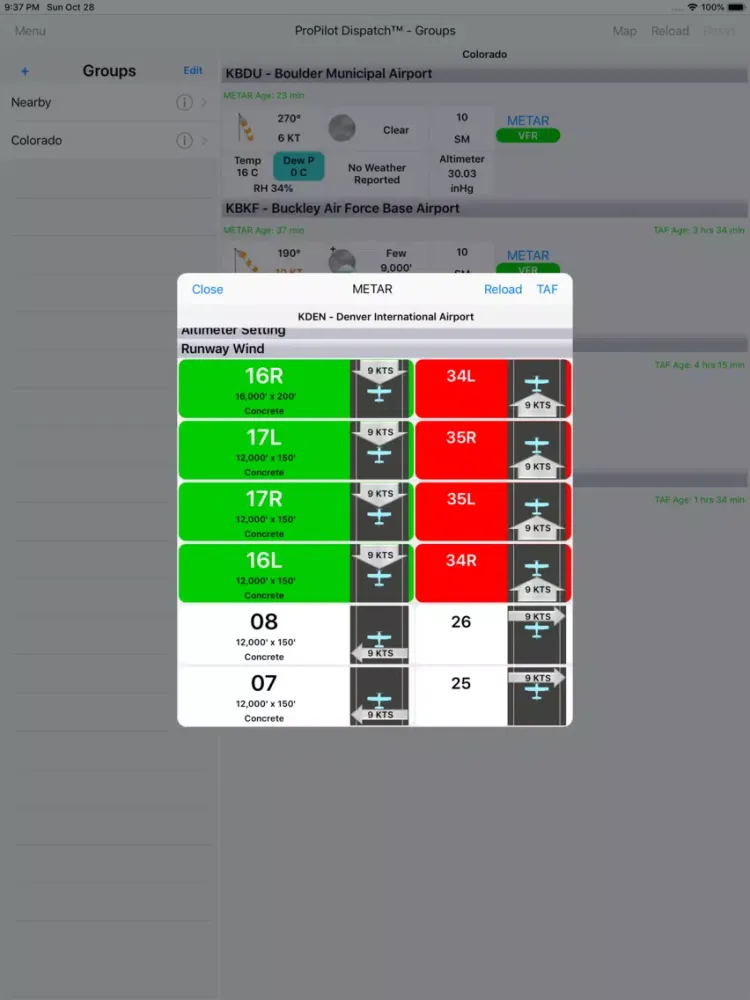 Tangkapan skrin ProPilot Dispatch iPad 