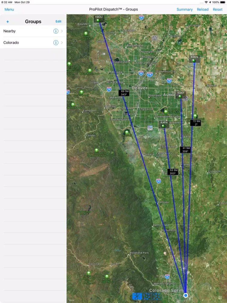 Tangkapan skrin ProPilot Dispatch iPad 