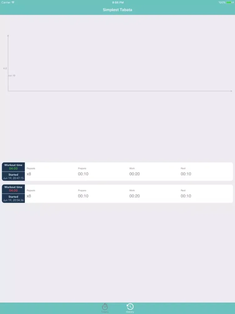 Capturas de tela do Simplest Tabata iPad 