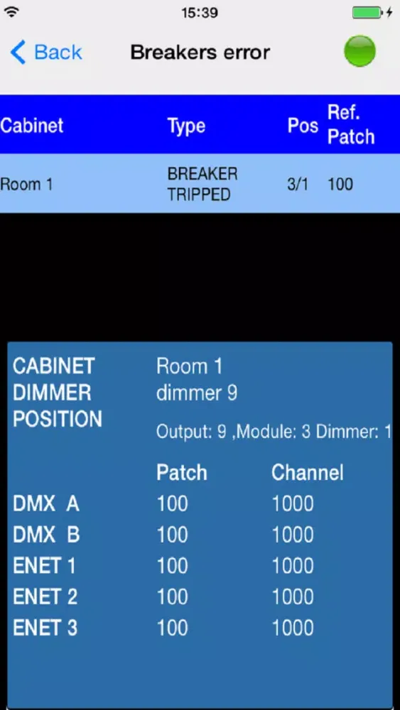 Zrzuty ekranu RDM Dimmer Report