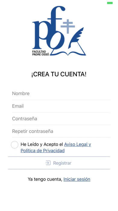 Capturas de tela do Facultad Padre Ossó