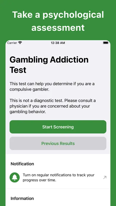 Gambling Addiction Test Ekran Görüntüleri