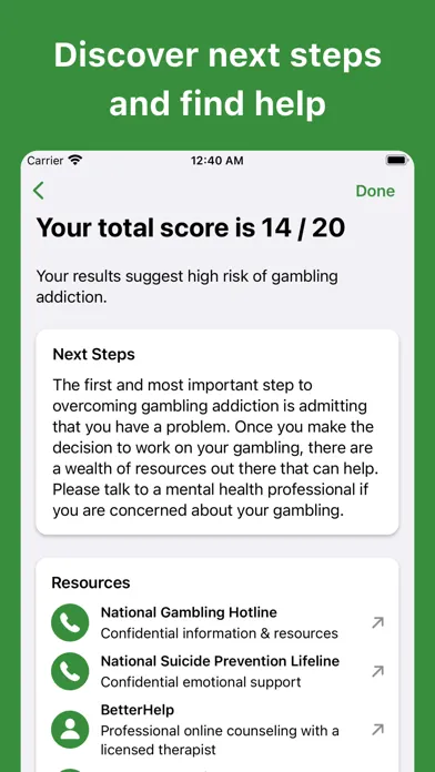 Gambling Addiction Test Ekran Görüntüleri