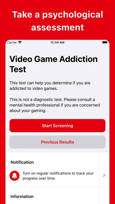 Capturas de pantalla de Video Game Addiction Test