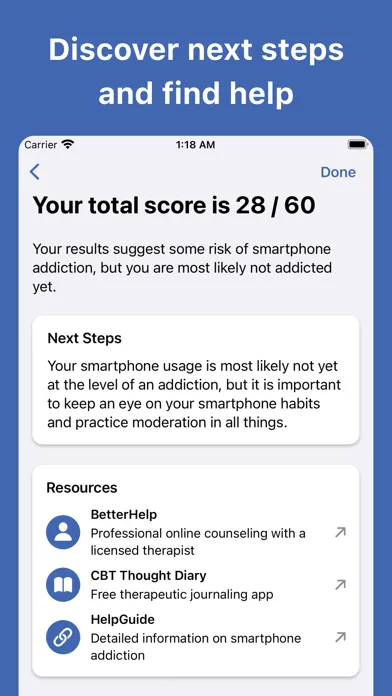 Smartphone Addiction Test應用截圖