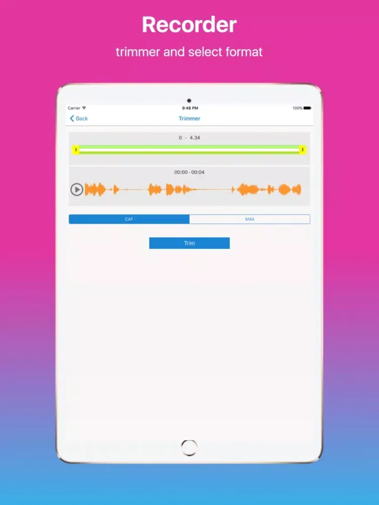 ภาพหน้าจอของ Unlimited Voice iRecorder iPad 