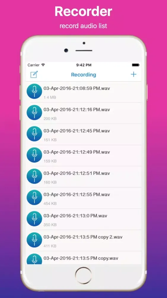 ภาพหน้าจอของ Unlimited Voice iRecorder