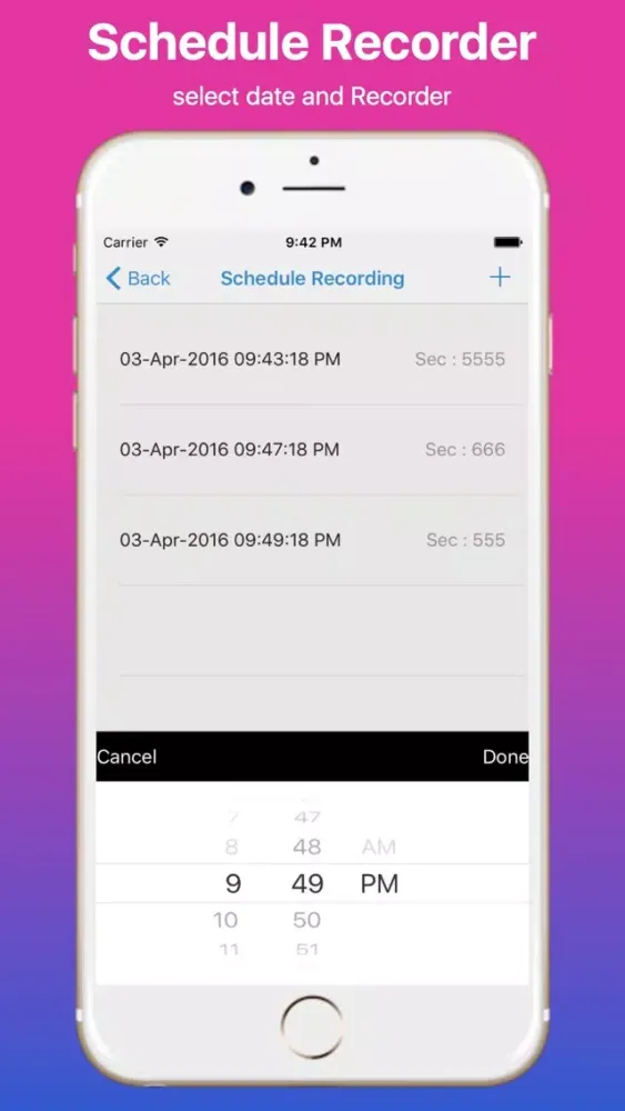 ภาพหน้าจอของ Unlimited Voice iRecorder