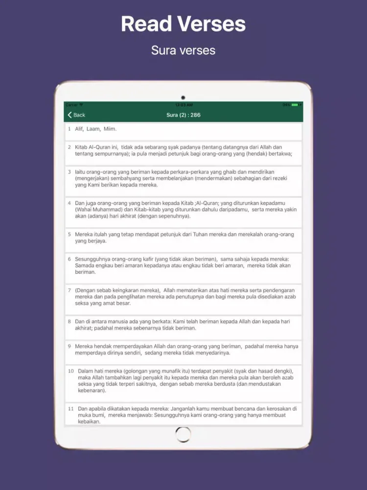 Capturas de pantalla de Malay Quran and Easy Search iPad 