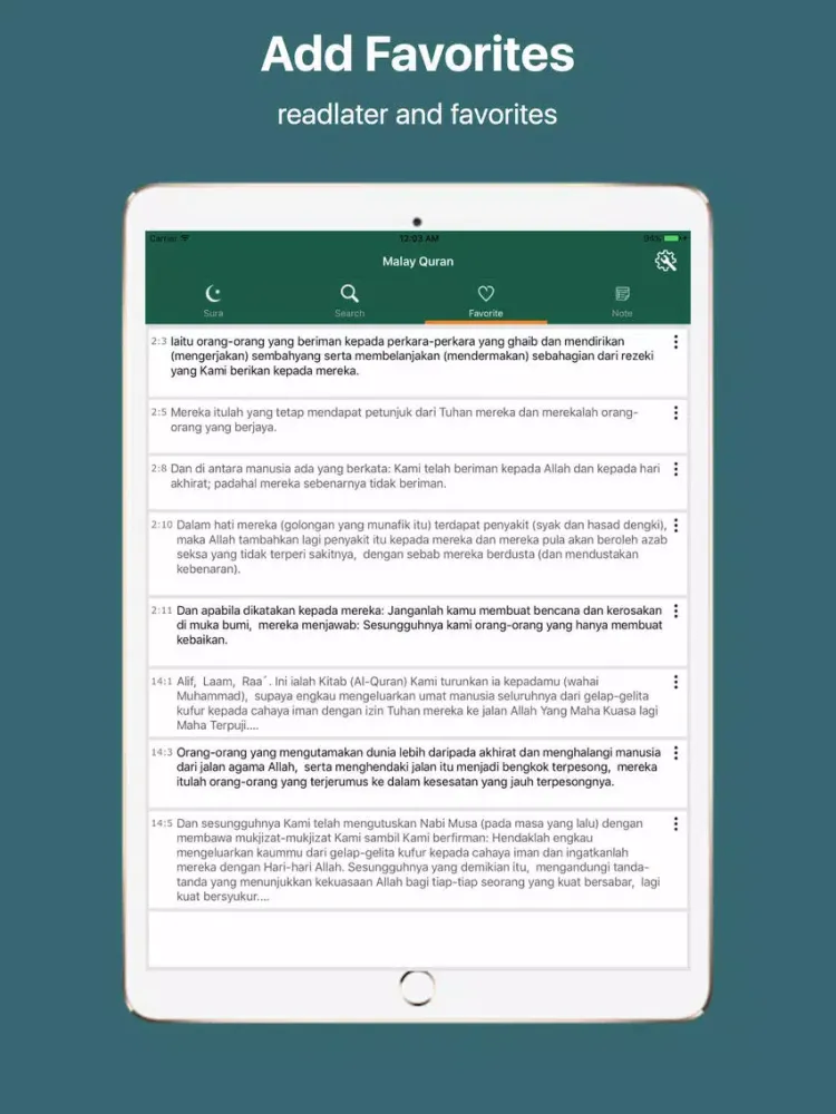Capturas de pantalla de Malay Quran and Easy Search iPad 