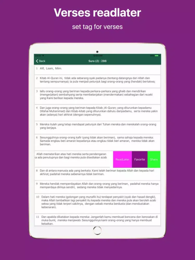 Capturas de pantalla de Malay Quran and Easy Search iPad 