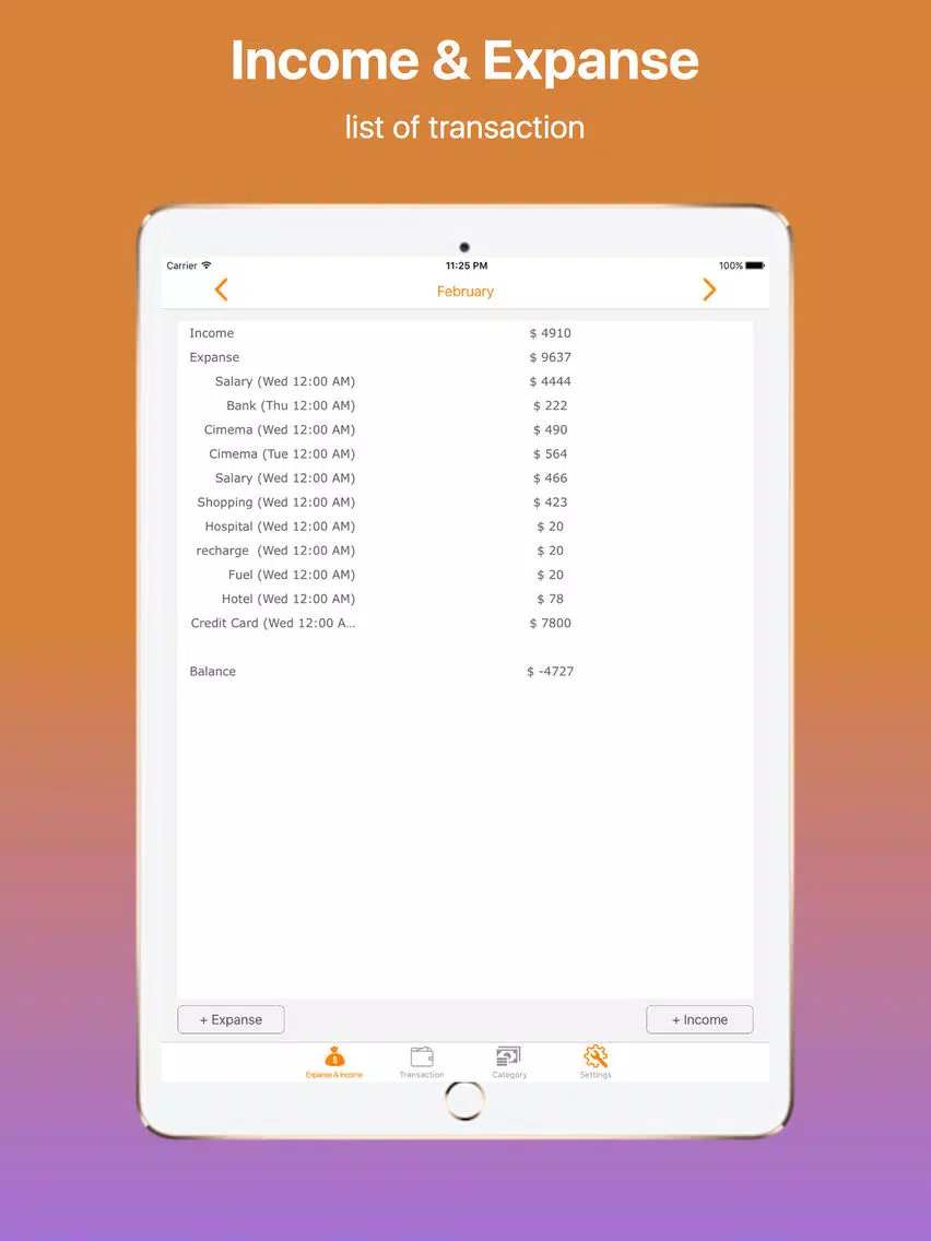 Tangkapan layar Pocket Money and Monthly Income Calculator iPad 