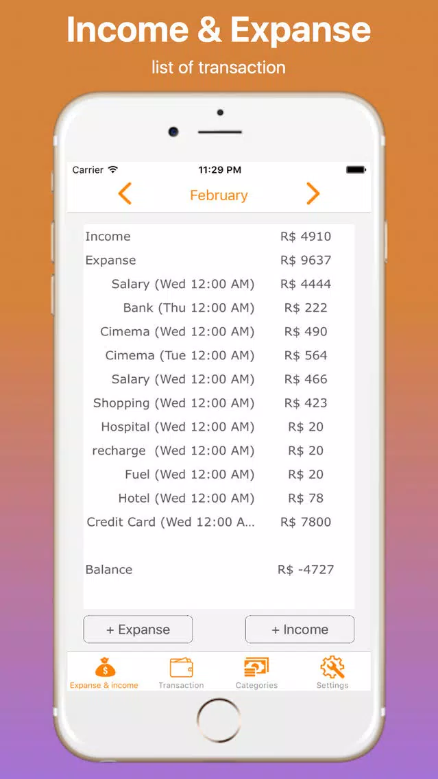 Tangkapan layar Pocket Money and Monthly Income Calculator