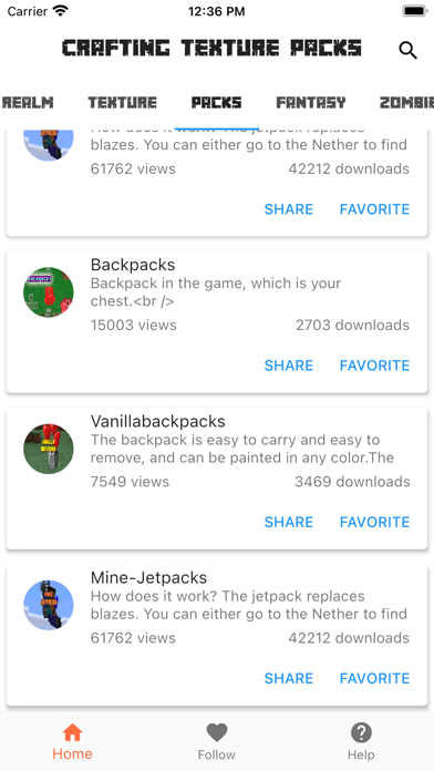 Tangkapan layar Crafting Texture Packs MCPE