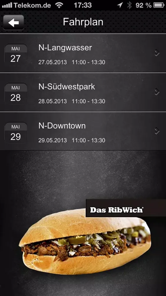 Capturas de tela do RibWich
