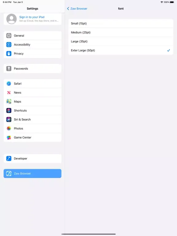 Zaw Browser iPad  스크린샷