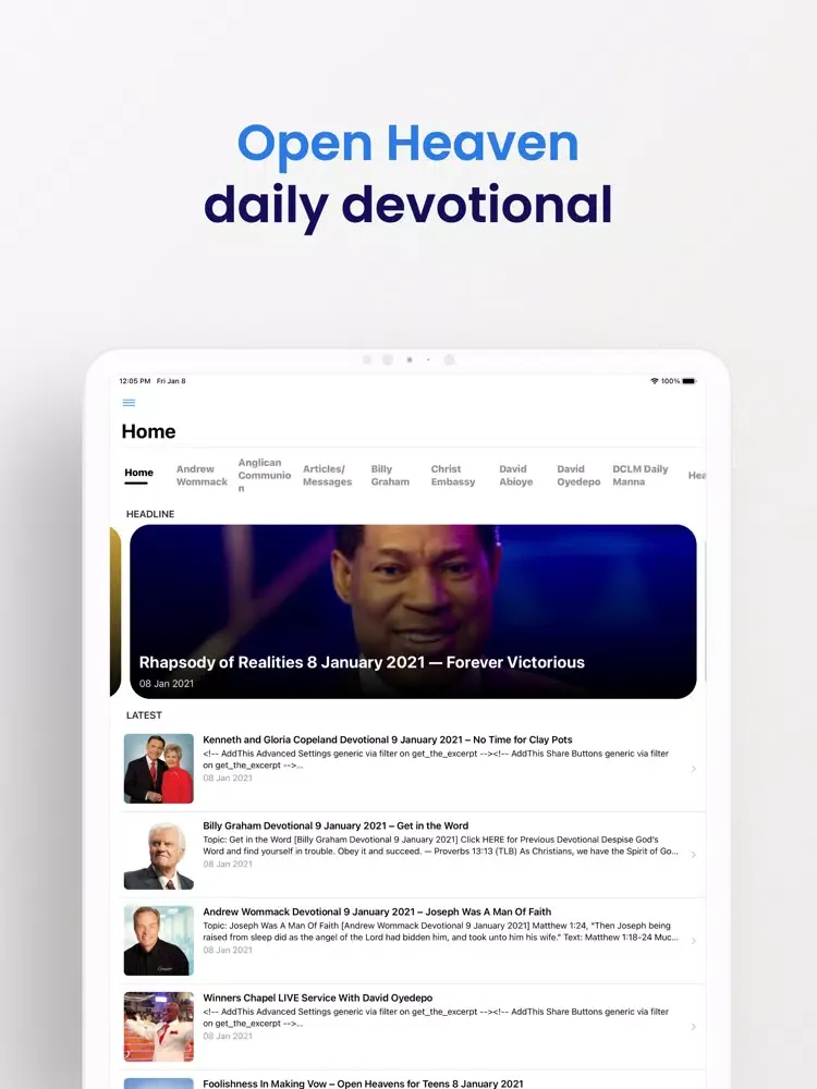 Open Heaven Daily Devotional iPad  سکرین شاٹس