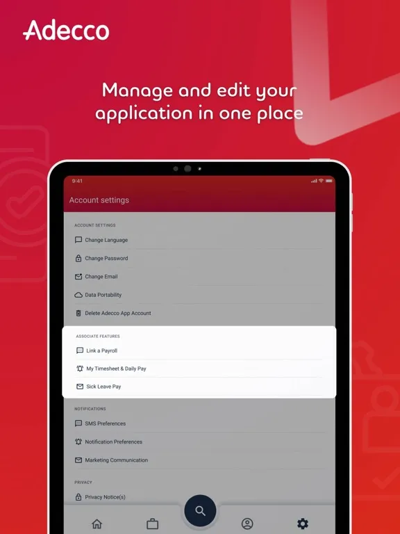 Adecco iPad  Screenshots