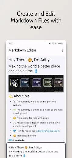 Markdown Editor स्क्रीनशॉट