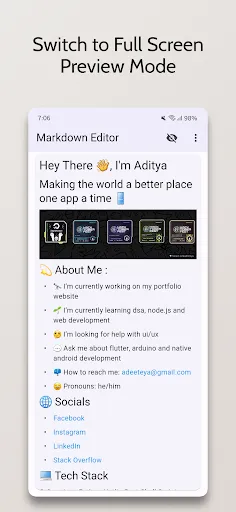 Markdown Editor स्क्रीनशॉट