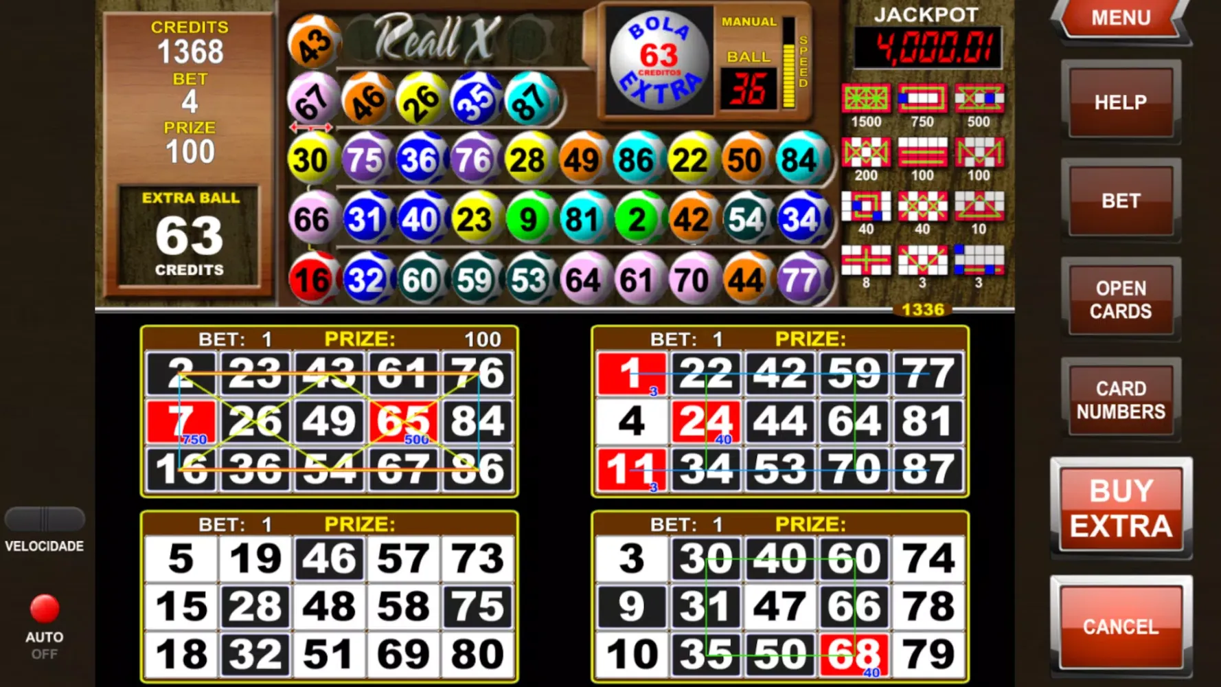 Ảnh chụp màn hình của Video Bingo Reall X Flex
