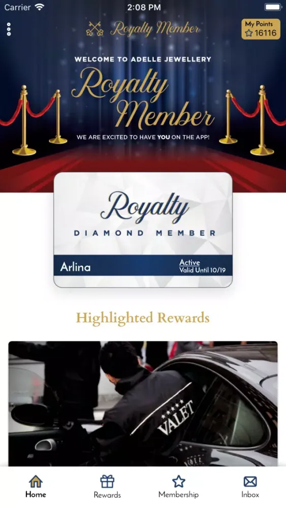 Tangkapan skrin Adelle Royalty Member