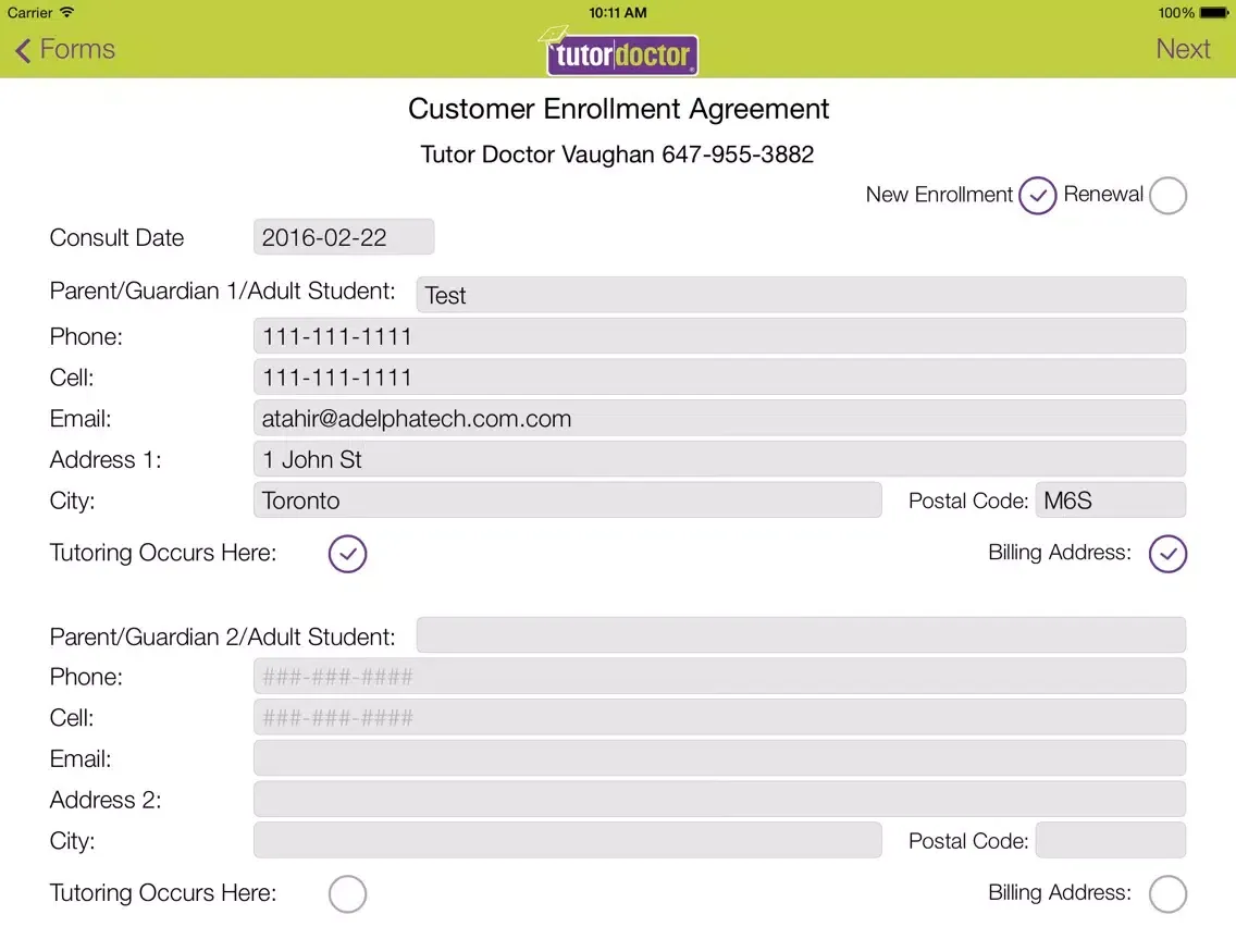 TutorDoctor Vaughan iPad  سکرین شاٹس