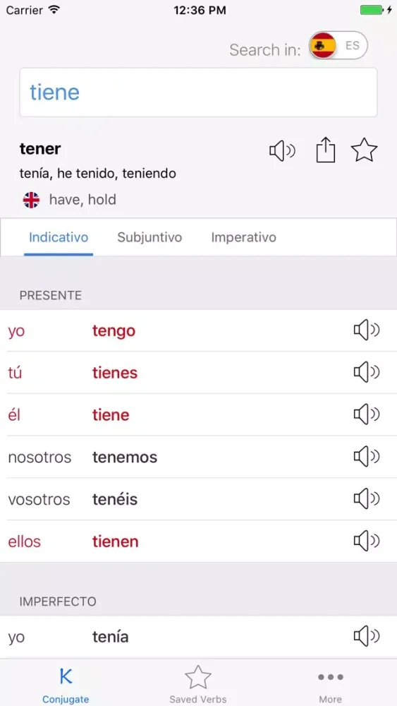 konj- German verbs conjugation 스크린샷