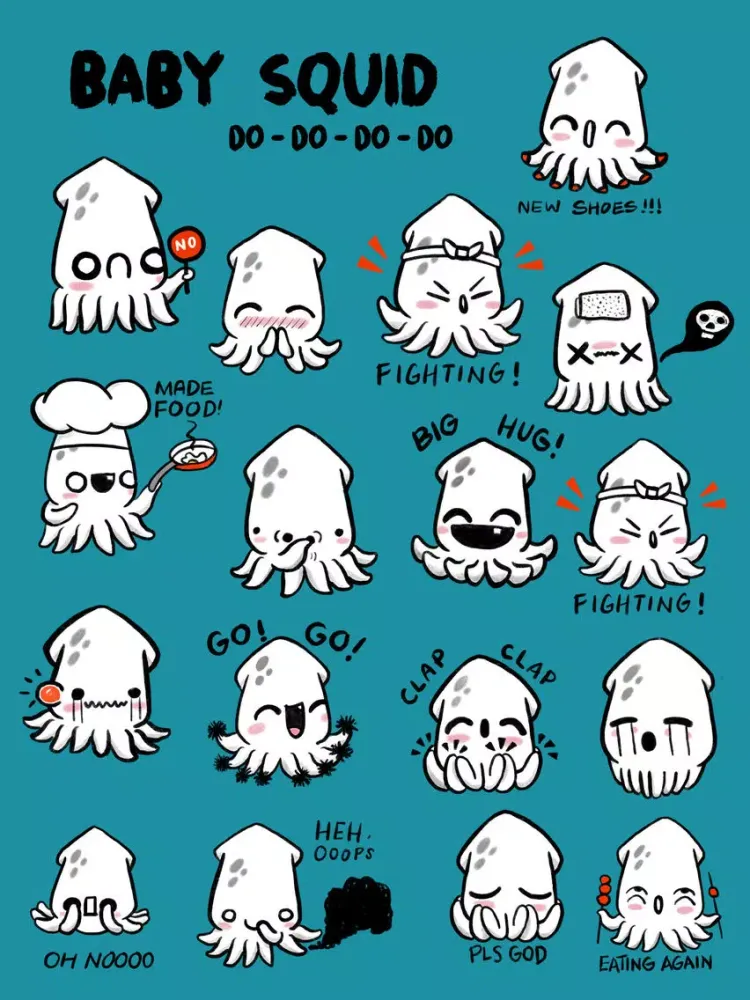 صور Baby Squid Stickers iPad 