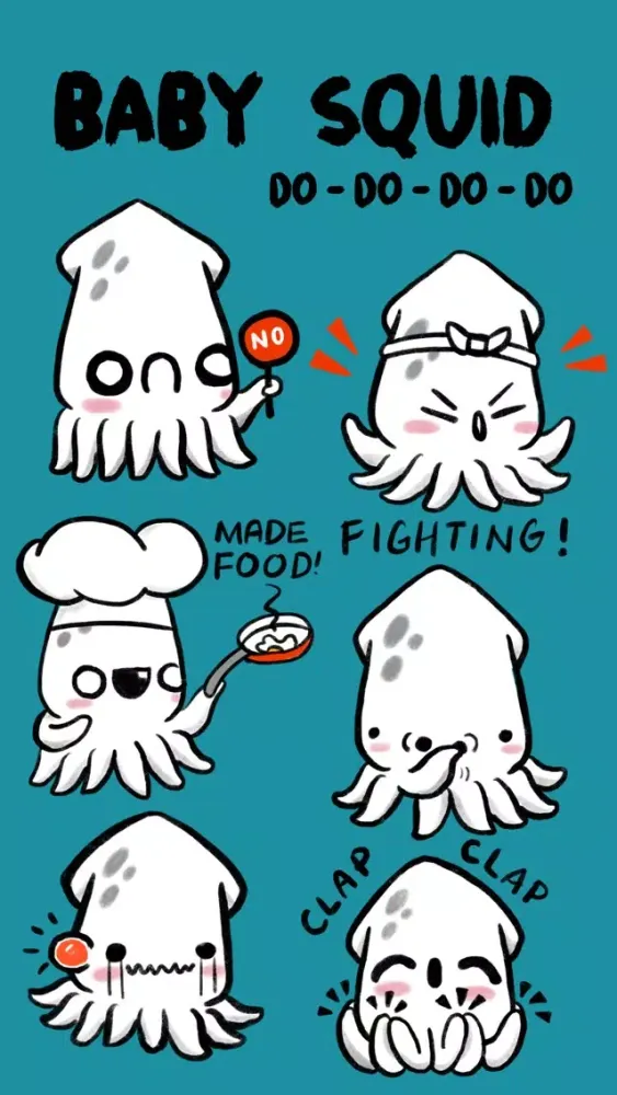 صور Baby Squid Stickers