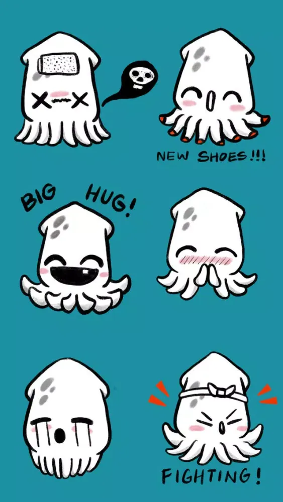 صور Baby Squid Stickers