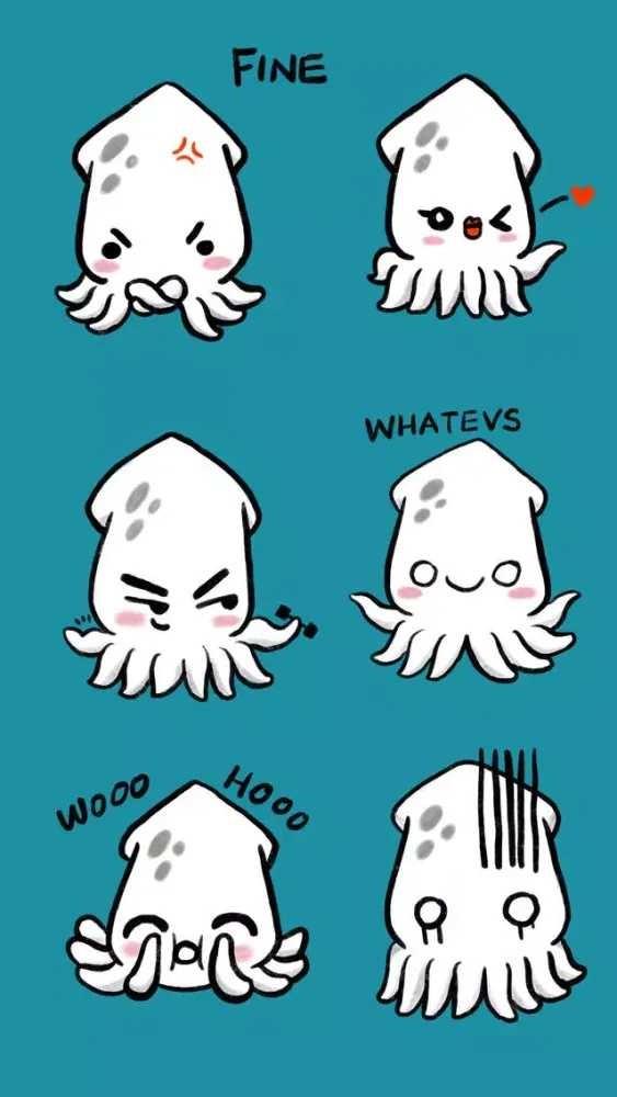 صور Baby Squid Stickers