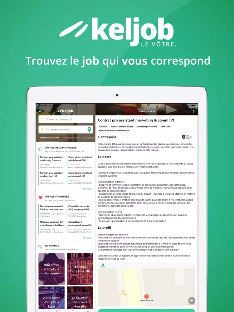 Captures d'écran de Keljob : offres d’emploi iPad 