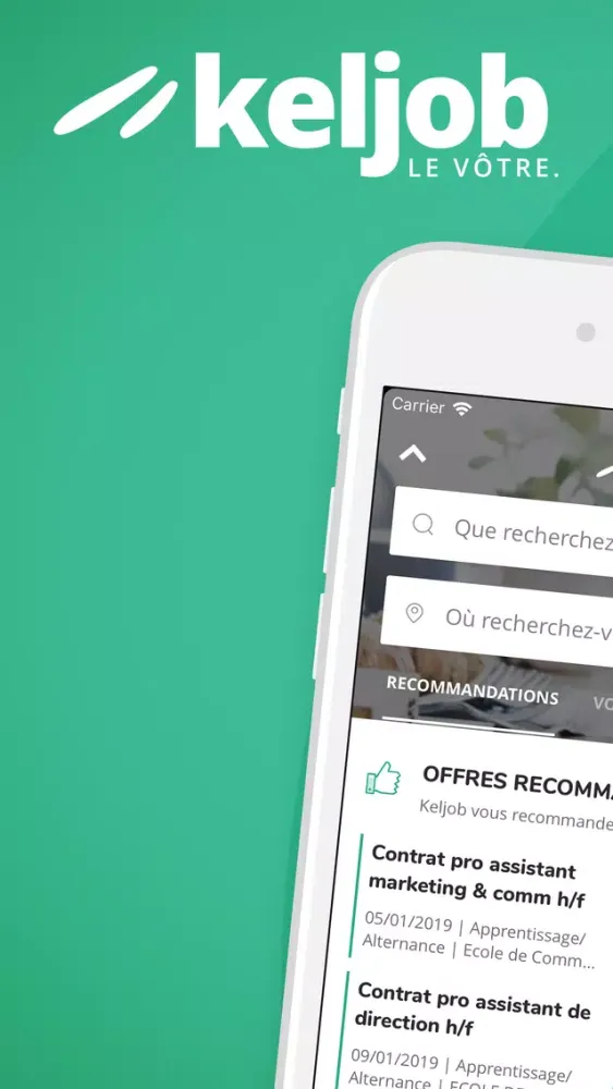 Captures d'écran de Keljob : offres d’emploi