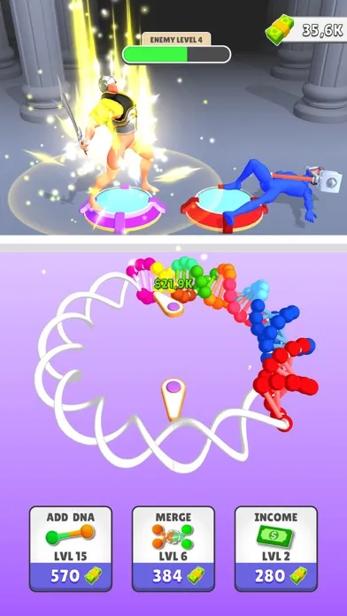 Captures d'écran de DNA Evolve Clicker