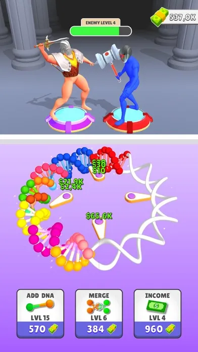 Captures d'écran de DNA Evolve Clicker