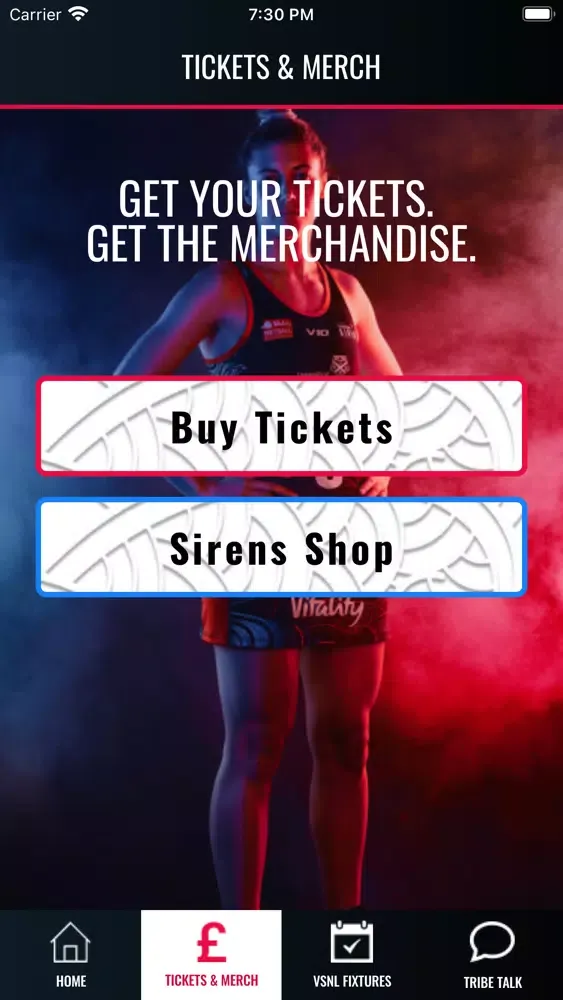 Ảnh chụp màn hình của Sirens Netball