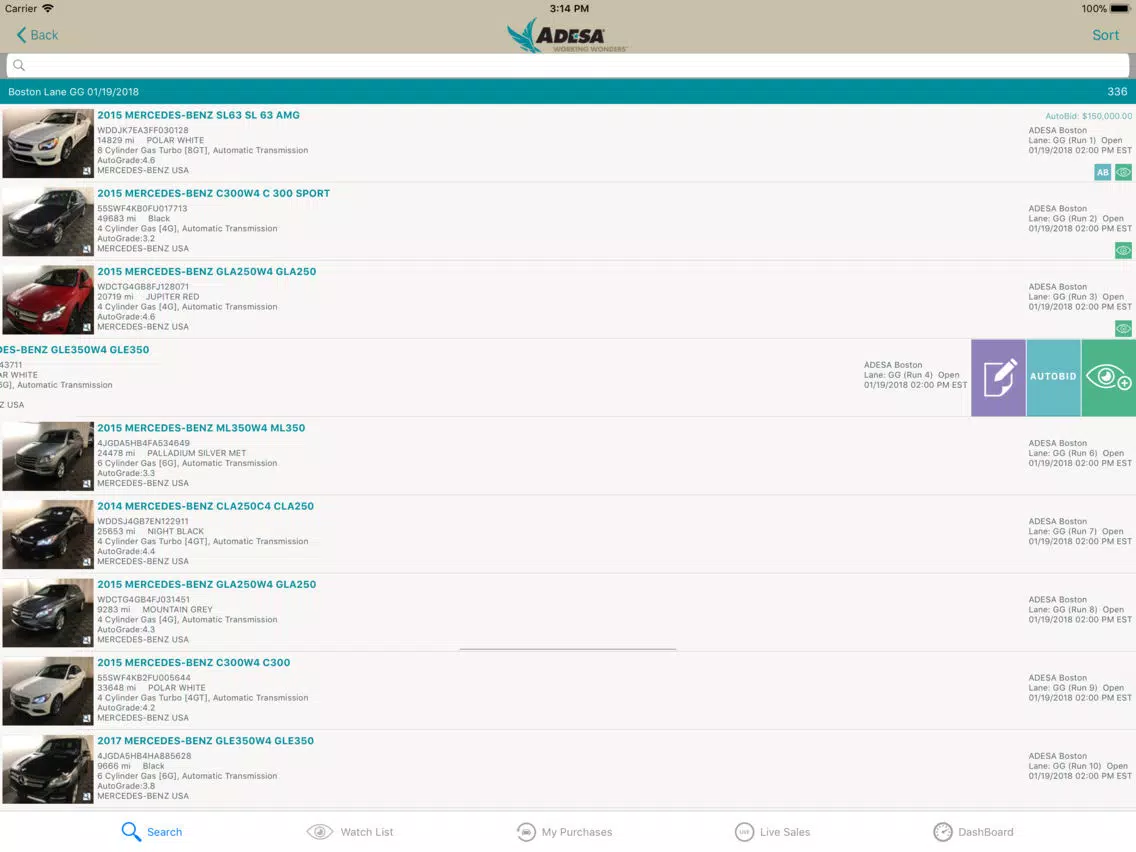 Capturas de pantalla de ADESA LiveBlock iPad 