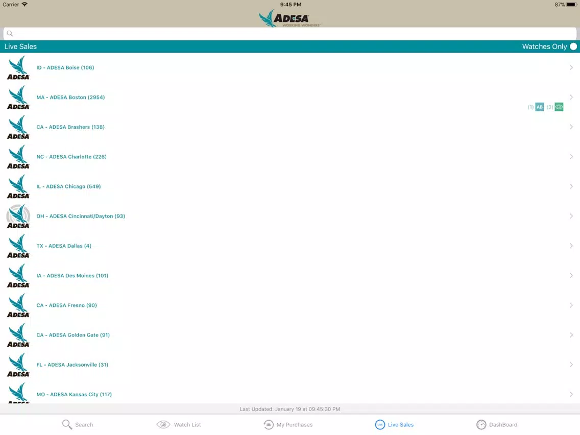 Capturas de pantalla de ADESA LiveBlock iPad 