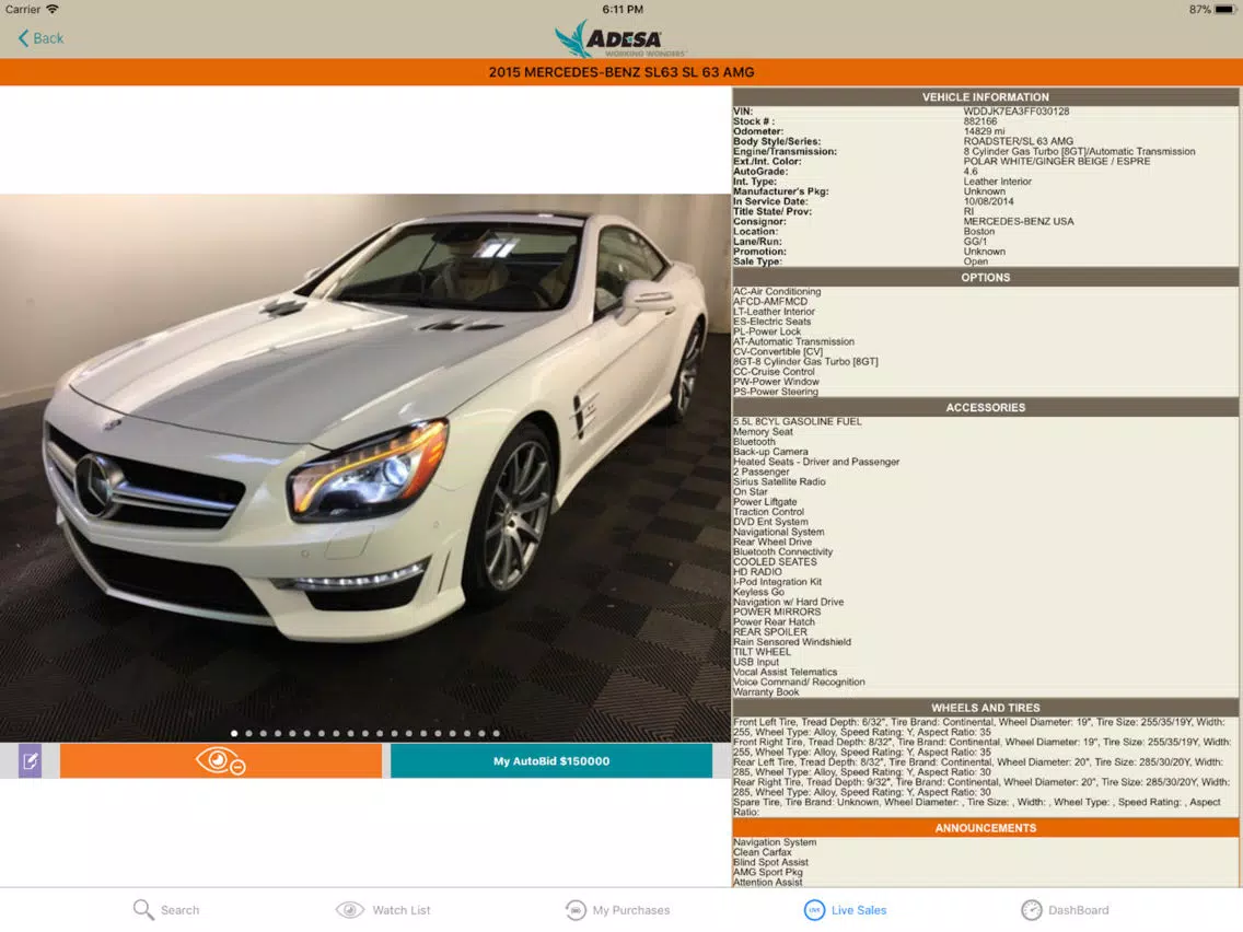 Capturas de pantalla de ADESA LiveBlock iPad 