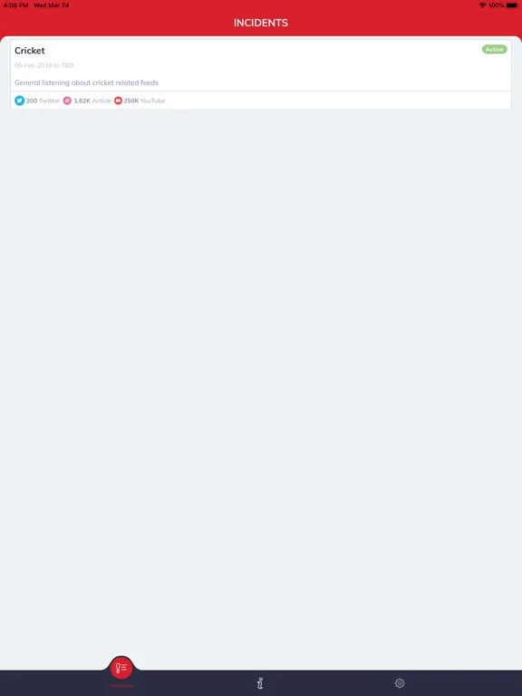 Ảnh chụp màn hình của STORRM RTM iPad 