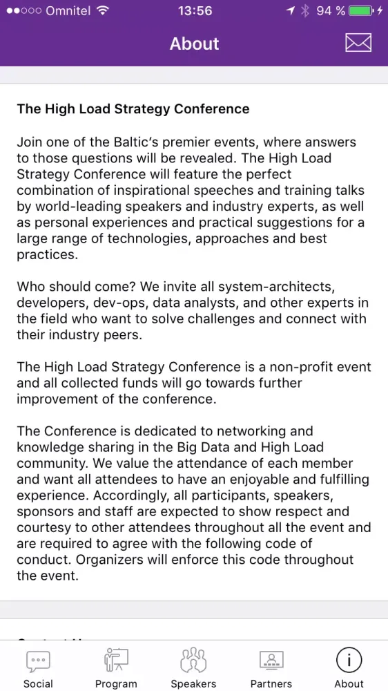 High Load Strategy Conference Screenshots
