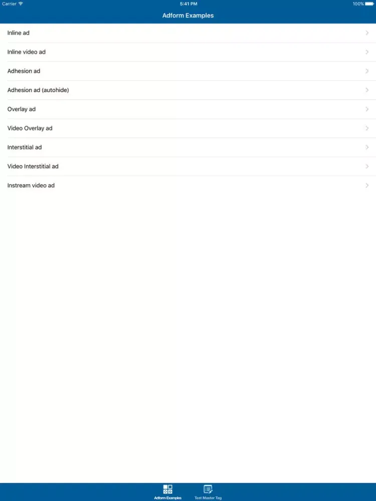 Adform Publisher App iPad  スクリーンショット