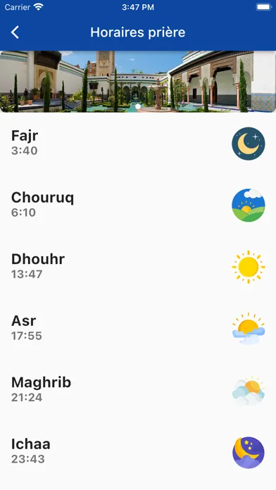 Adhan France Horaires prières Screenshots