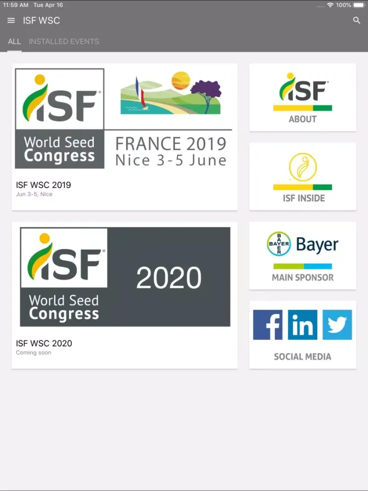 ISF World Seed Congress iPad  سکرین شاٹس
