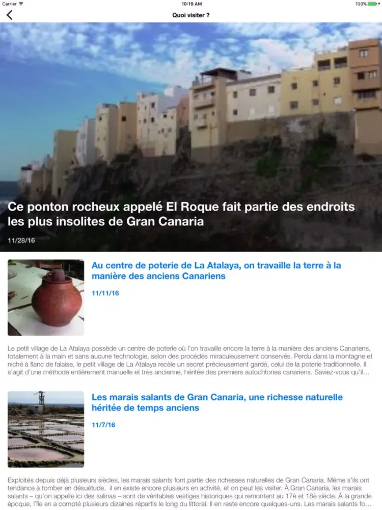 Tangkapan skrin Ici Gran Canaria iPad 